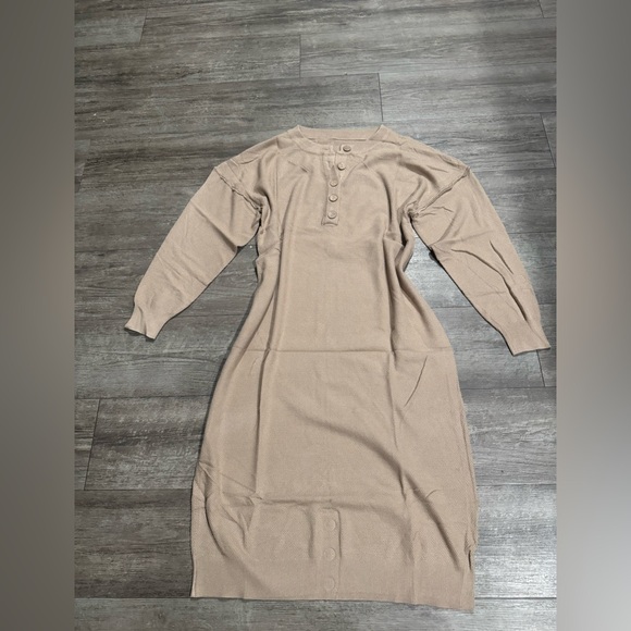 Beige Knit Sweater Dress XL - Picture 9 of 9